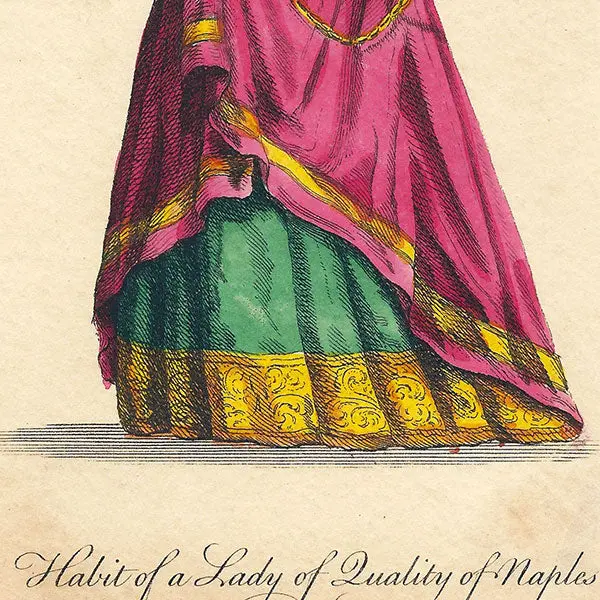 Habit Of A Lady Of Quality Of Naples, D'après Une Gravure De Hans Weigel De 1577 (Xixème Siècle) 2