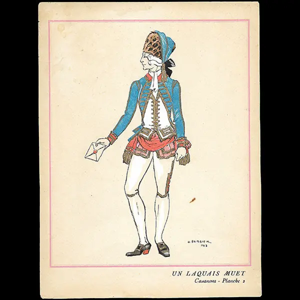Casanova : Un Laquais Muet, Planche Au Pochoir Par George Barbier (1921) 1