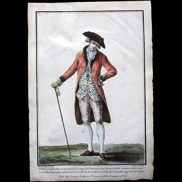 Gallerie Des Modes Et Costumes Français, 1778-1787, Gravure N° R 99, Fraque À Coqueluchon Par Leclerc (1779) 1