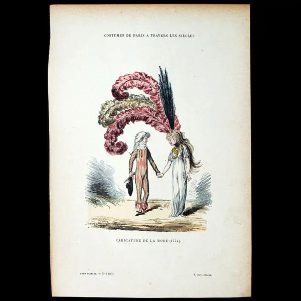 Le Costume De Paris À Travers Les Siècles, Coiffure Aux Plumes 1774 (D'après James Gillray) 1
