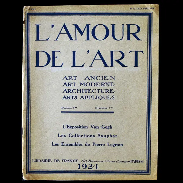L'amour De L'art, Quelques Ensembles De Pierre Legrain (Décembre 1924) 1