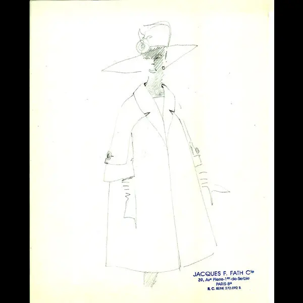 Fath - Dessin De La Maison Jacques Fath (Circa 1950) 1