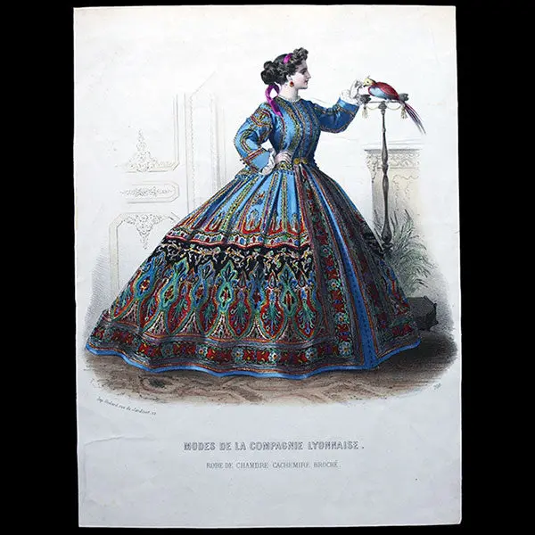 Modes De La Compagnie Lyonnaise - Robe De Chambre En Cachemire Broché (Circa 1865) 1