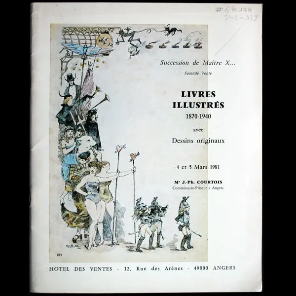 Catalogue De Livres Illustrés, Époque 1870-1940, Avec De Nombreux Dessins Originaux De George Barbier Et Autres Artistes De L'époque 1