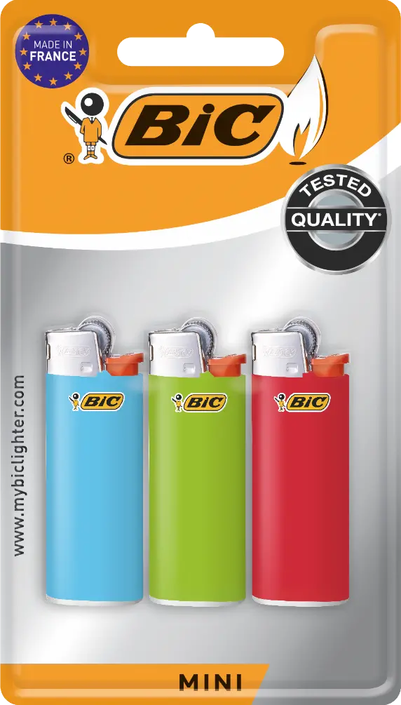 Feuerzeug Bic Mini J 25 - 3Er Blister 1