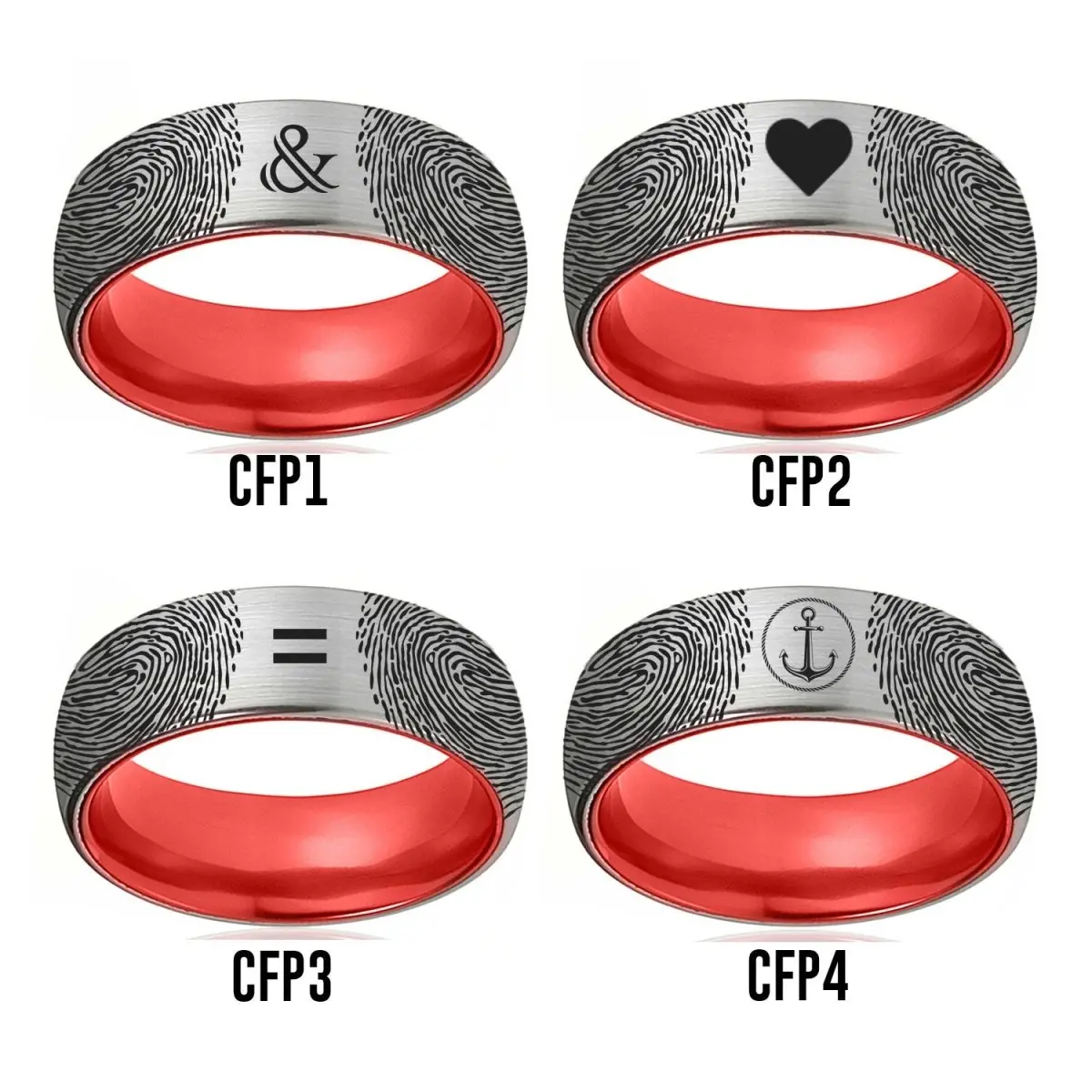 Fingerprint Ring | Mens Wedding Band, Couple Wedding Ring, Memorial Ring 2
