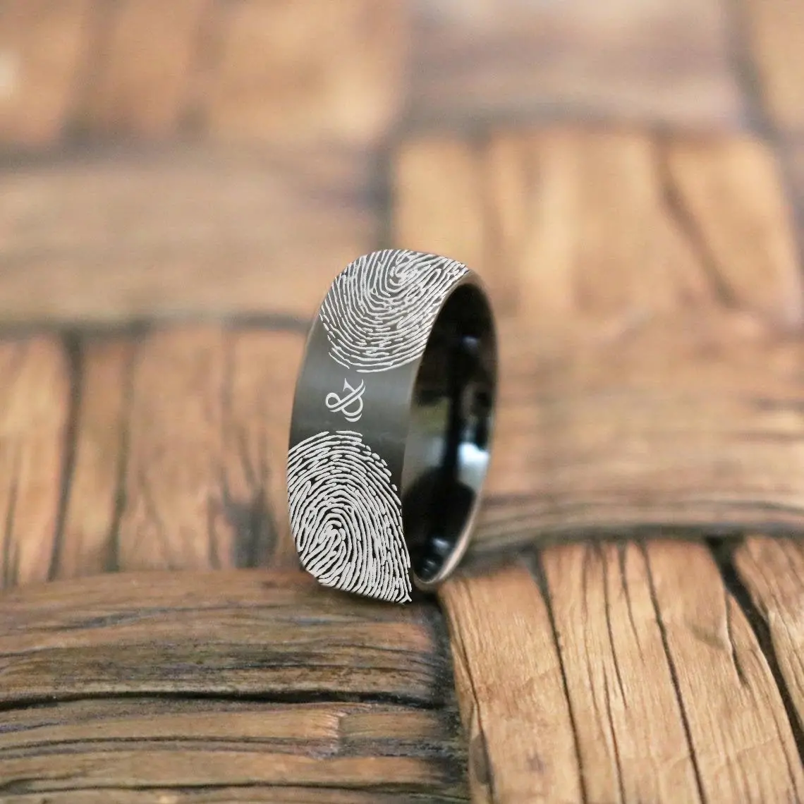 Fingerprint Ring | Mens Wedding Band, Couple Wedding Ring, Memorial Ring 1