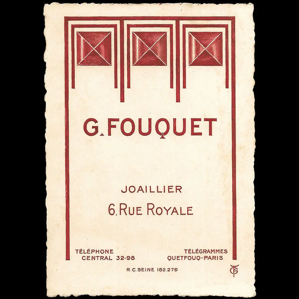 Fouquet - Carte De La Maison De Joaillerie, 6 Rue Royale À Paris (Circa 1925) 1