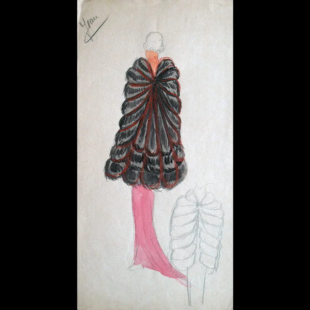 Fourrures Max - Réunion De 14 Dessins De Manteaux De Fourrure Par Monsieur Alex (Circa 1935-1938) 1