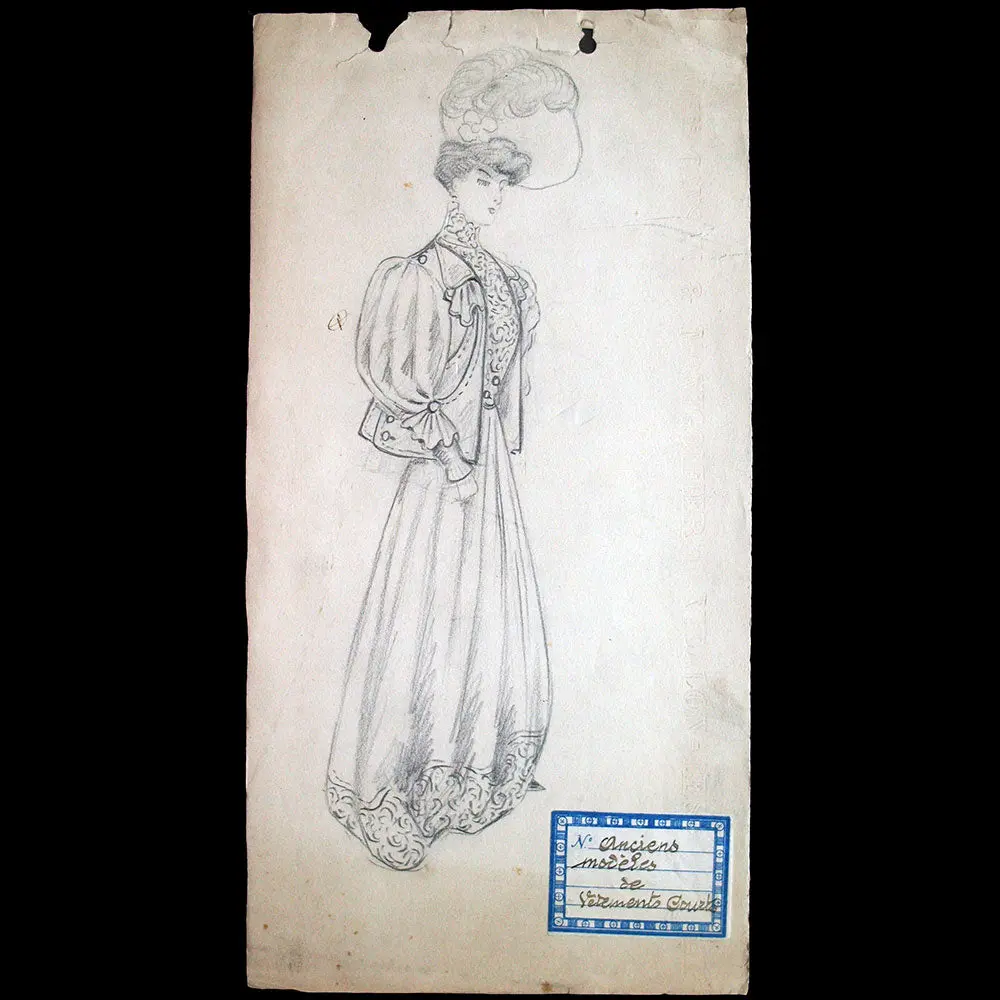 Fourrures Max - Réunion De Deux Dessins D'ensembles Des Années 1900 1