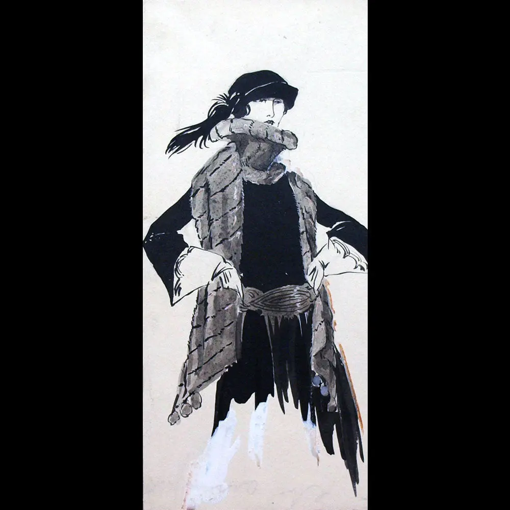 Fourrures Max - Dessin D'un Col Écharpe En Fourrure (Circa 1925-1930) 1