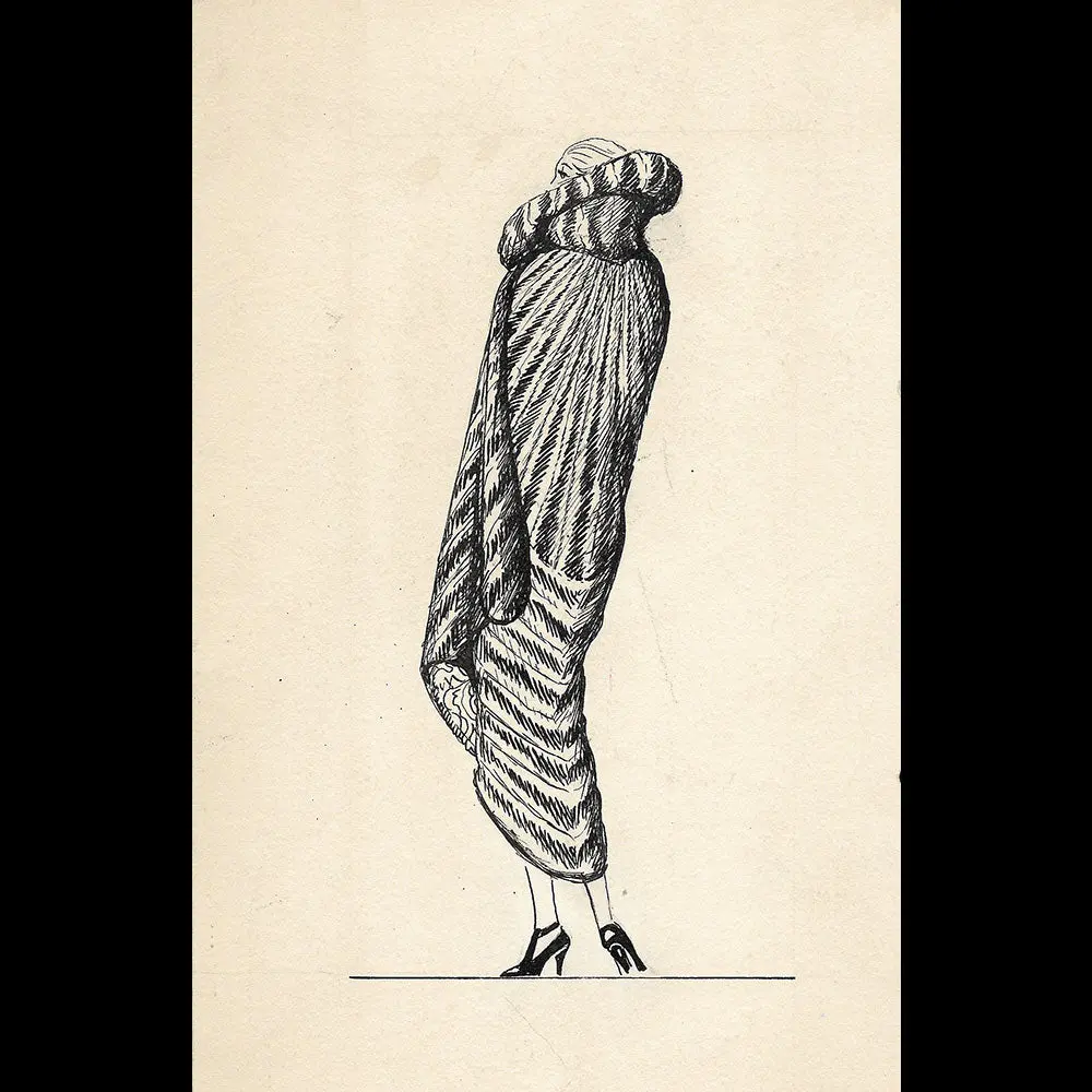 Fourrures Max - Dessin D'un Manteau De Fourrure (Circa 1920S) 1