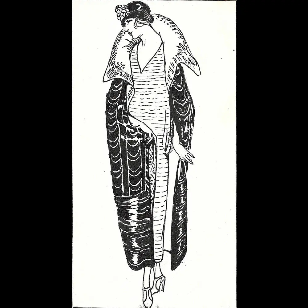 Fourrures Max - Dessin D'un Manteau (Circa 1920S) 1