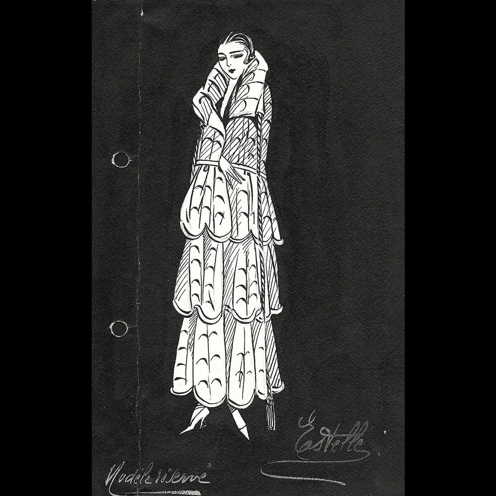 Fourrures Max - Dessin Du Manteau Estelle (1924) 1