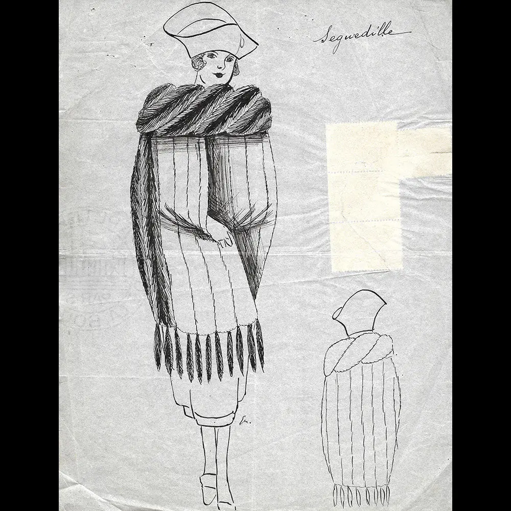 Fourrures Max - Dessin Du Manteau Seguedille (Circa 1915-1920) 1