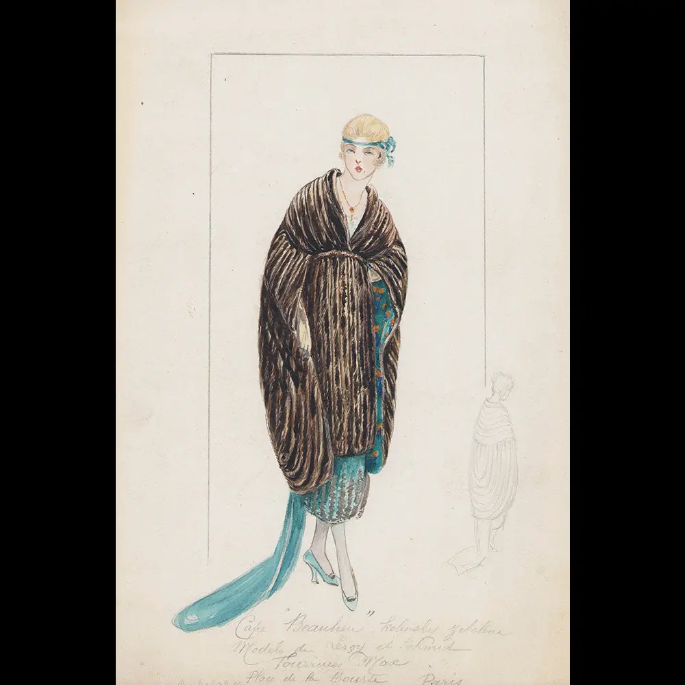 Fourrures Max - Dessin Du Manteau Beaulieu (1919) 1