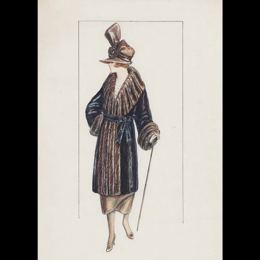 Fourrures Max - Dessin Du Manteau Montjoy (1918) 1
