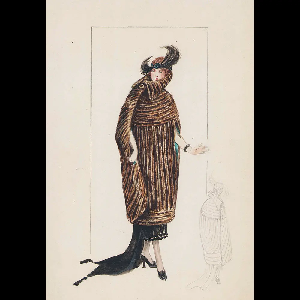 Fourrures Max - Dessin Du Manteau Rodin (1918) 1