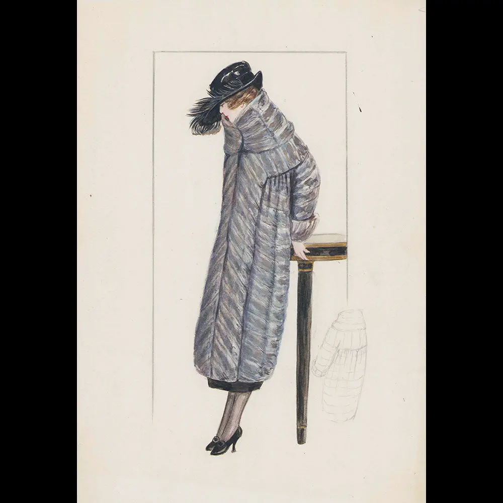 Fourrures Max - Dessin Du Manteau Tamise (1918) 1