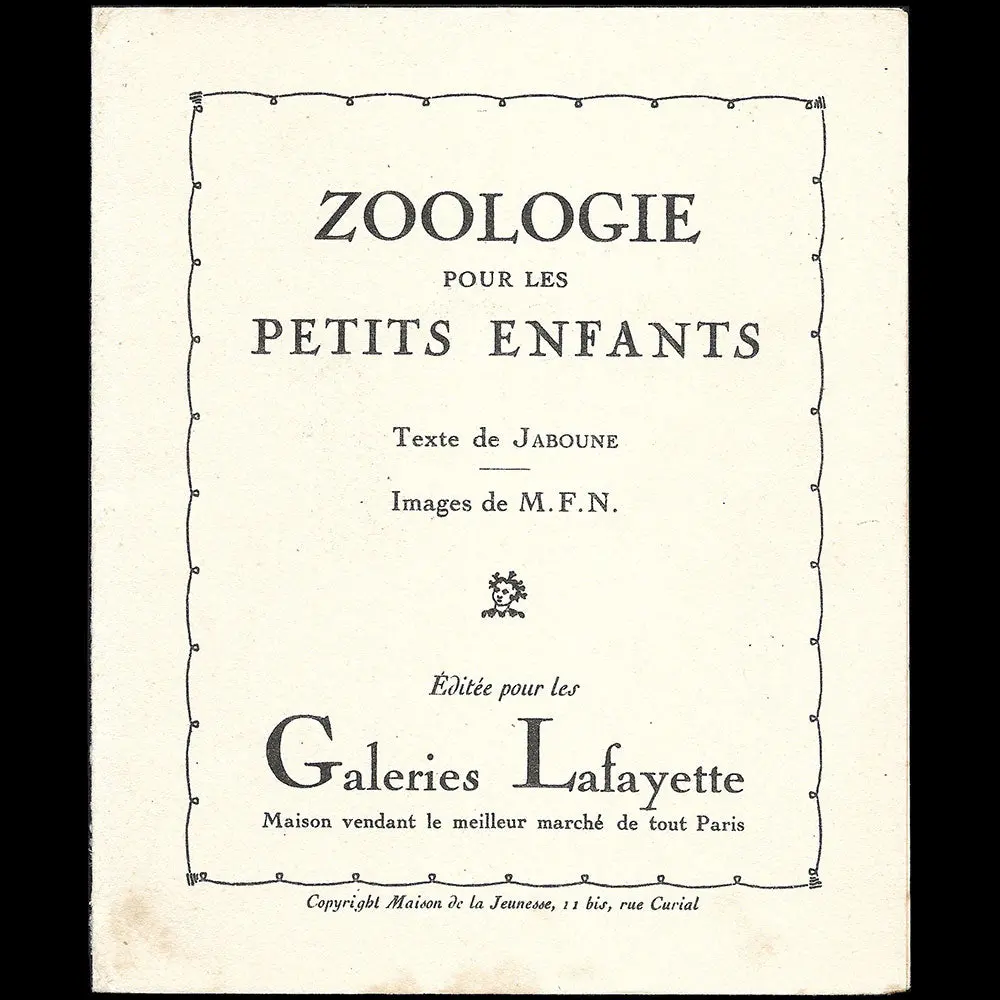 Galeries Lafayette - Zoologie Pour Les Petits Enfants, Le Cochon (1925) 1