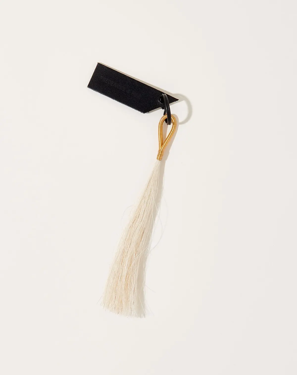 Wire Tassel Keychain In Brass/White 1