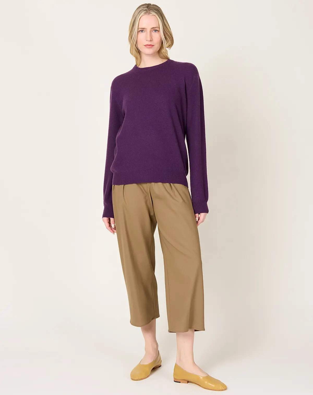 Mini R Neck Sweater In Purple 1