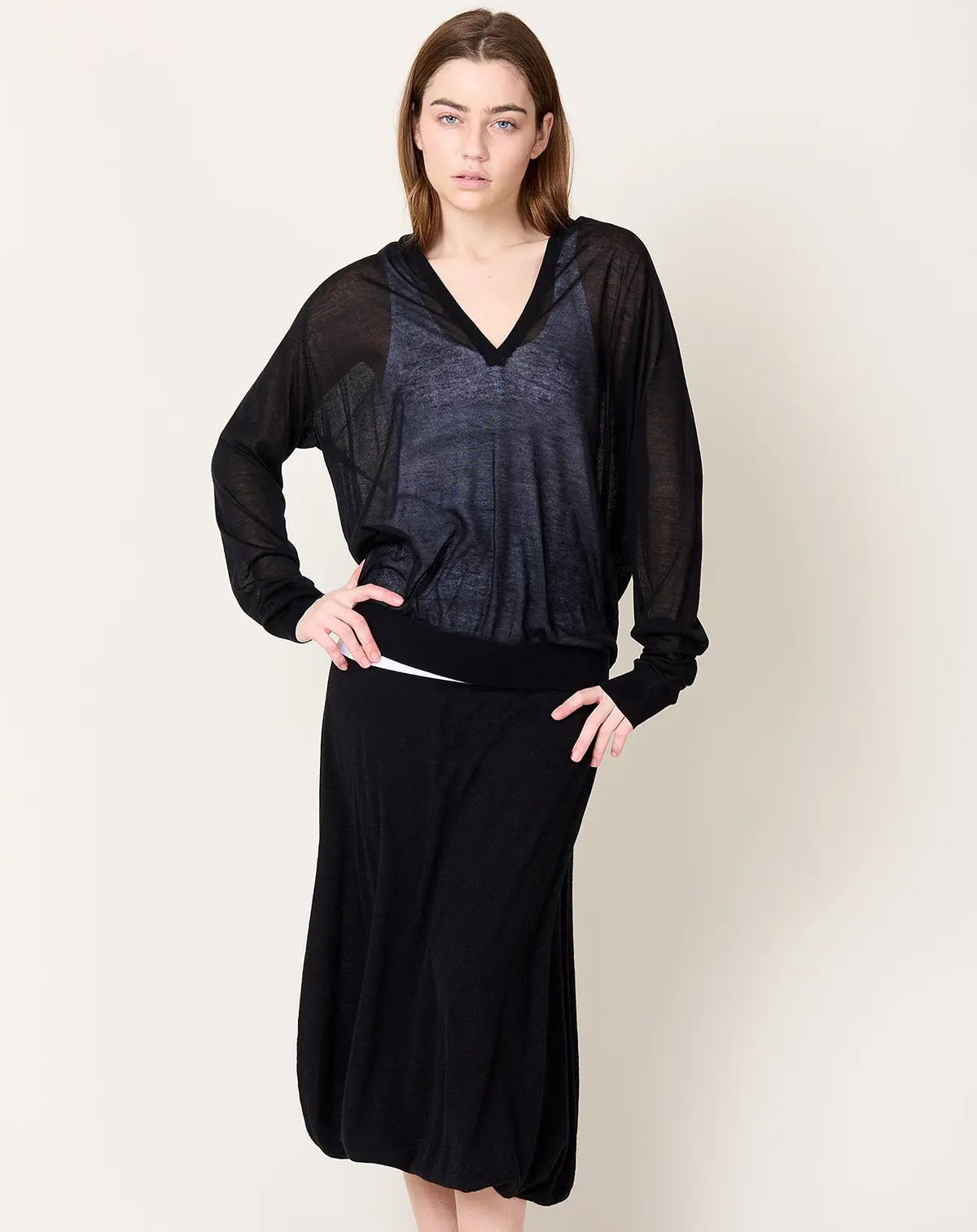 Ultra Thin Johnny Sweater In Black 1