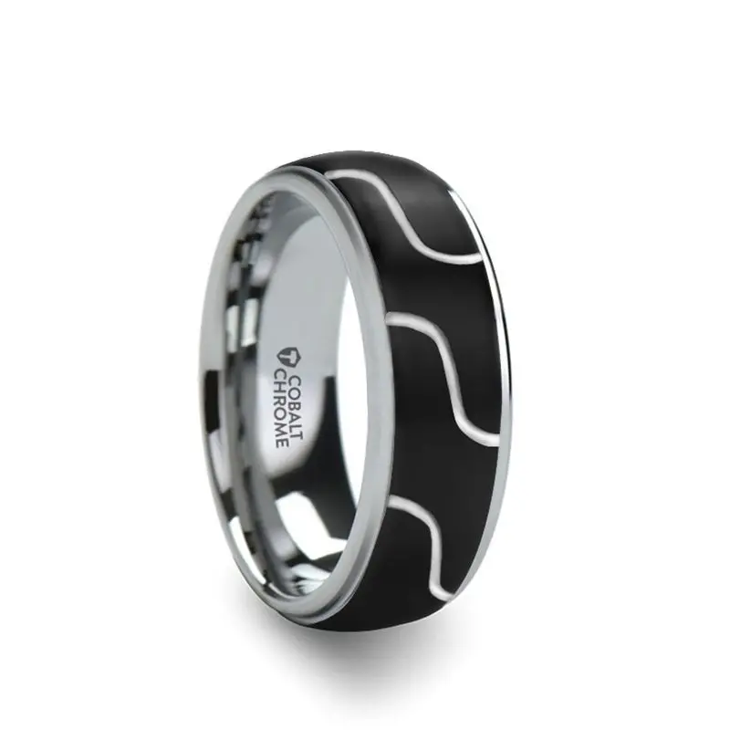 Fusion | Cobalt Chrome Ring With Diagonal Pattern 1