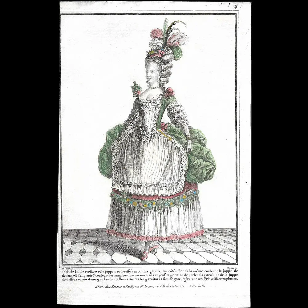Gallerie Des Modes Et Costumes Français, 1778-1787, Gravure N° L 66, Habit De Bal (1778) 1