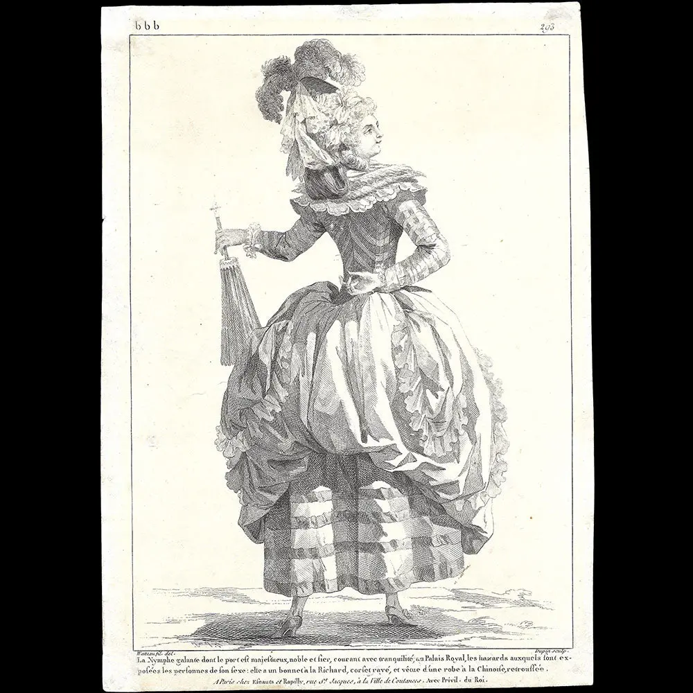 Gallerie Des Modes Et Costumes Français, 1778-1787, Gravure N° Bbb 293, La Nymphe Galante (1785) 1