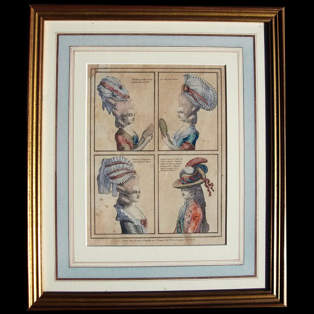 Gallerie Des Modes Et Costumes Français, 1778-1787, Gravure N° E 26, Bonnet Au Fichu À Trois Pointes Par Derrière (1778) 2