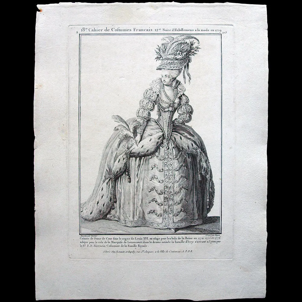 Gallerie Des Modes Et Costumes Français, 1778-1787, Gravure N° S 103, Costume De Dame De Cour (1779) 2