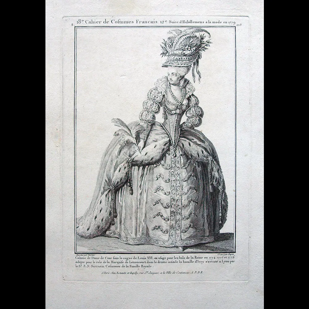 Gallerie Des Modes Et Costumes Français, 1778-1787, Gravure N° S 103, Costume De Dame De Cour (1779) 1