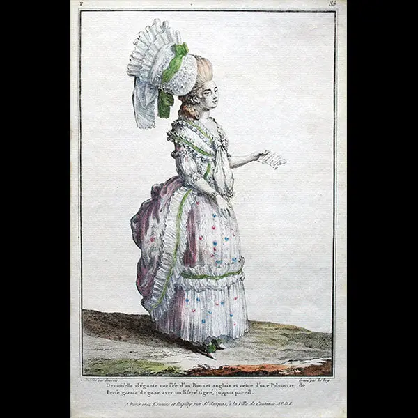 Gallerie Des Modes Et Costumes Français, Gravure N° P 88, Demoiselle Élégante Par Desrais (1778) 1