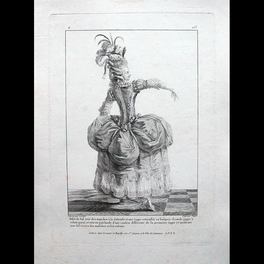 Gallerie Des Modes Et Costumes Français, 1778-1787, Gravure N° S 105, Habit De Bal (1779) 1