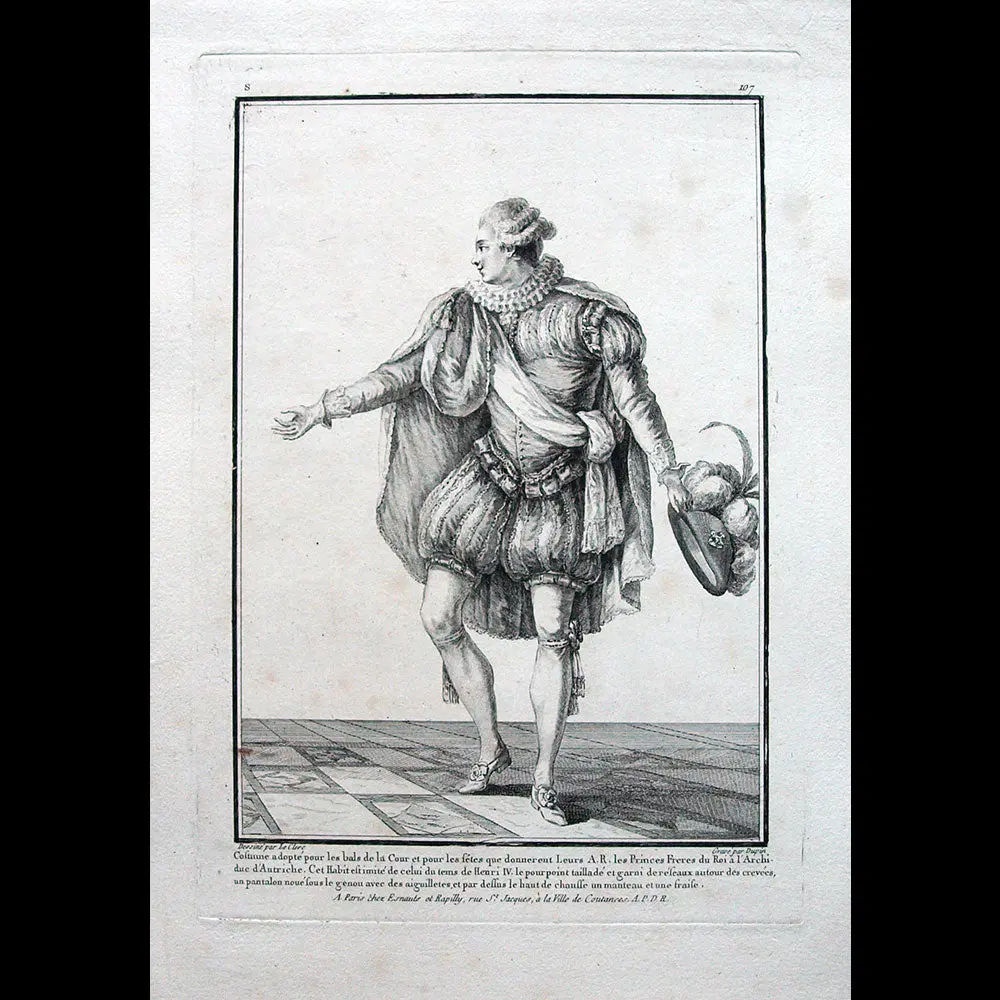 Gallerie Des Modes Et Costumes Français, Gravure N° S 107, Costume Pour Les Bals De La Cour (1779) 1