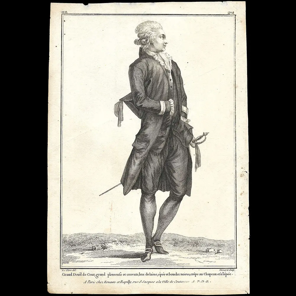 Gallerie Des Modes Et Costumes Français, 1778-1787, Gravure N° Nn 212, Grand Deuil De Cour (1781) 1