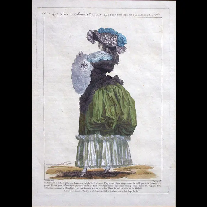 Gallerie Des Modes Et Costumes Français, 1778-1787, Gravure N°Ccc 295, La Nymphe À La Taille Légère (1785) 1