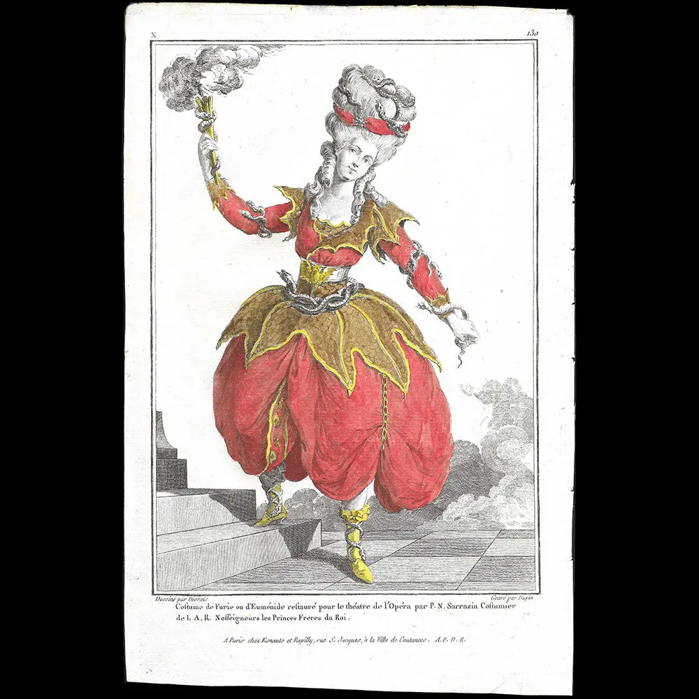 Gallerie Des Modes Et Costumes Français, 1778-1787, Gravure N° X 130, Costume De Furie Ou D'euménide (1779) 1