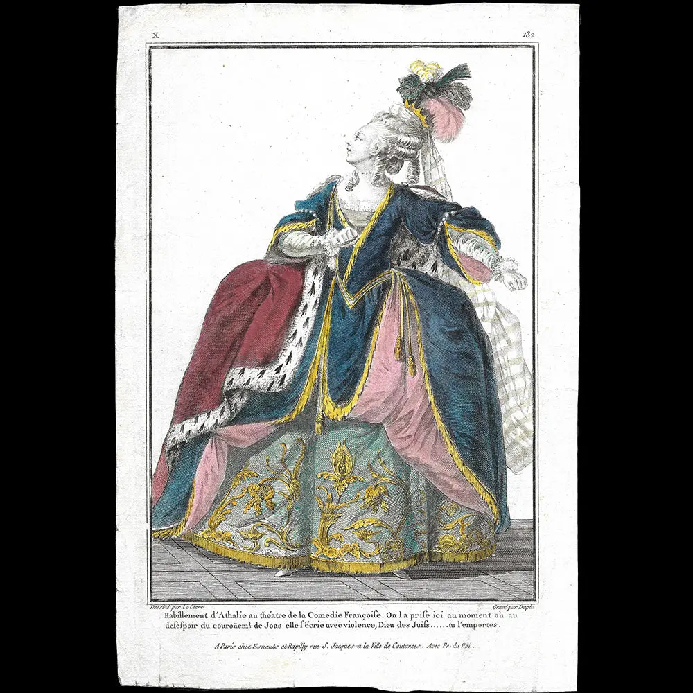 Gallerie Des Modes Et Costumes Français, 1778-1787, Gravure N° X 132, Habillement D'athalie (1779) 1