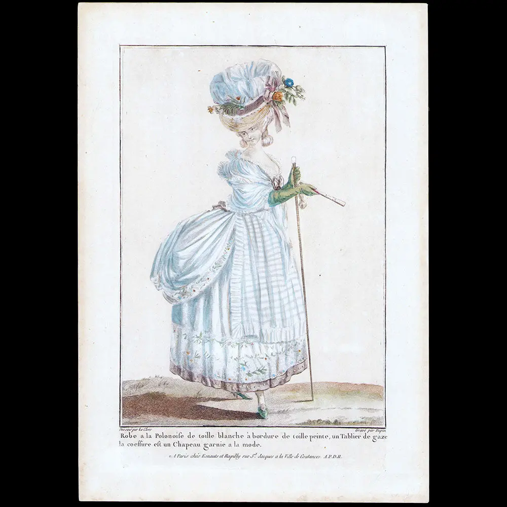 Gallerie Des Modes Et Costumes Français, 1778-1787, Gravure N° Y 134, Femme En Robe À La Polonaise Par Leclerc (1779) 1