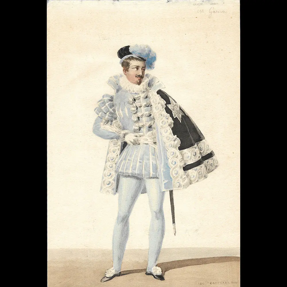 Auguste Garneray - Don Juan, Dessin Du Costume De Manuel Garcia (1820) 1