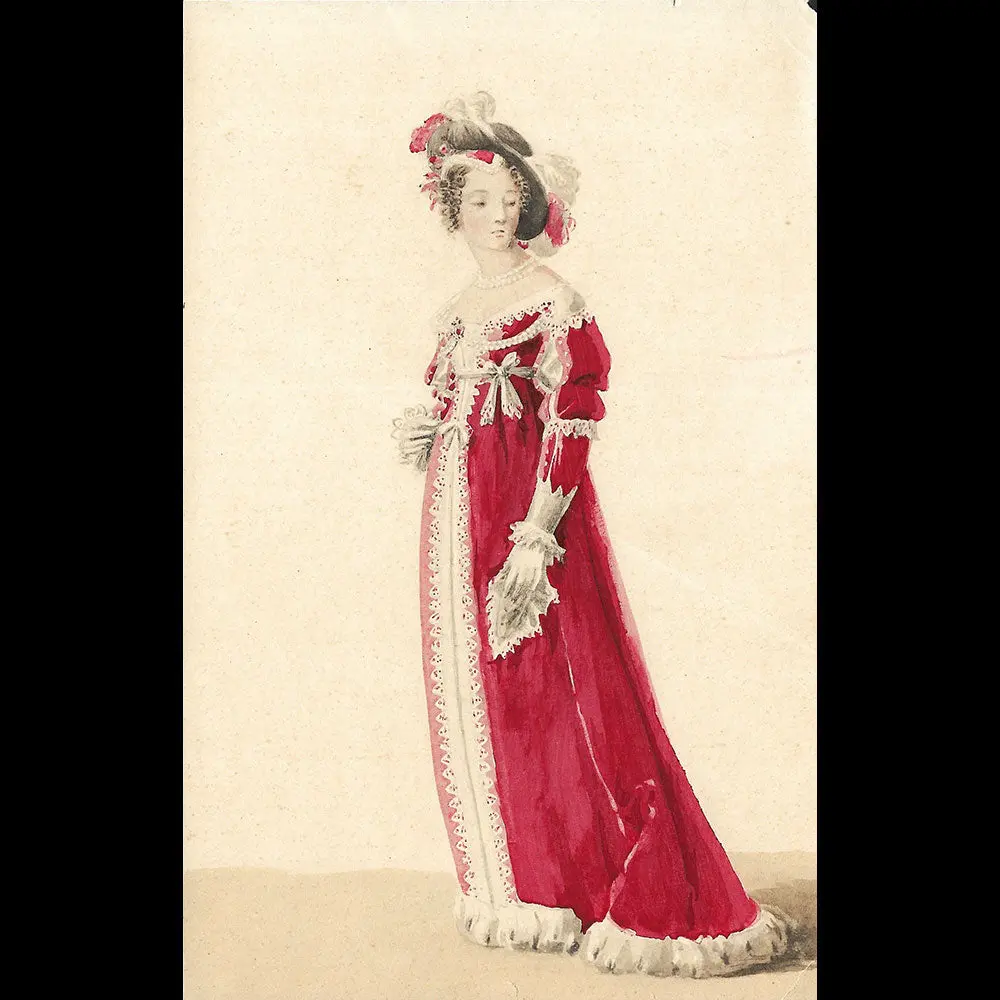 Auguste Garneray - Theodora, Dessin Du Costume De Mme Belmont (1813) 1