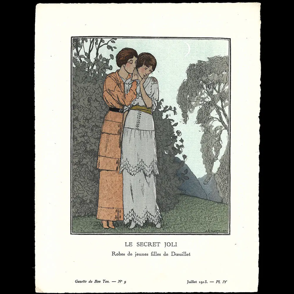 Gazette Du Bon Ton - Le Secret Joli, Robes De Doeuillet, Planche De Marty (N°9, 1913) 1