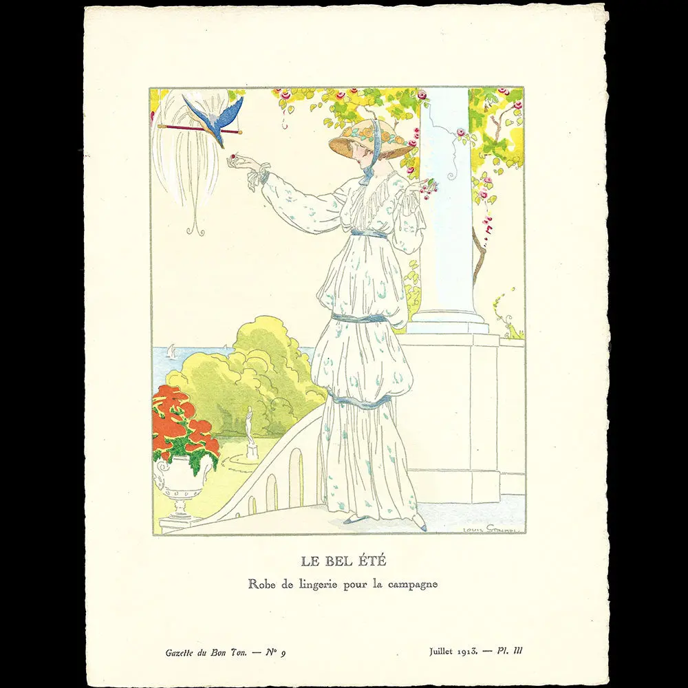 Gazette Du Bon Ton - Le Bel Eté, Robe De Lingerie, Planche De Strimpl (N°9, 1913) 1