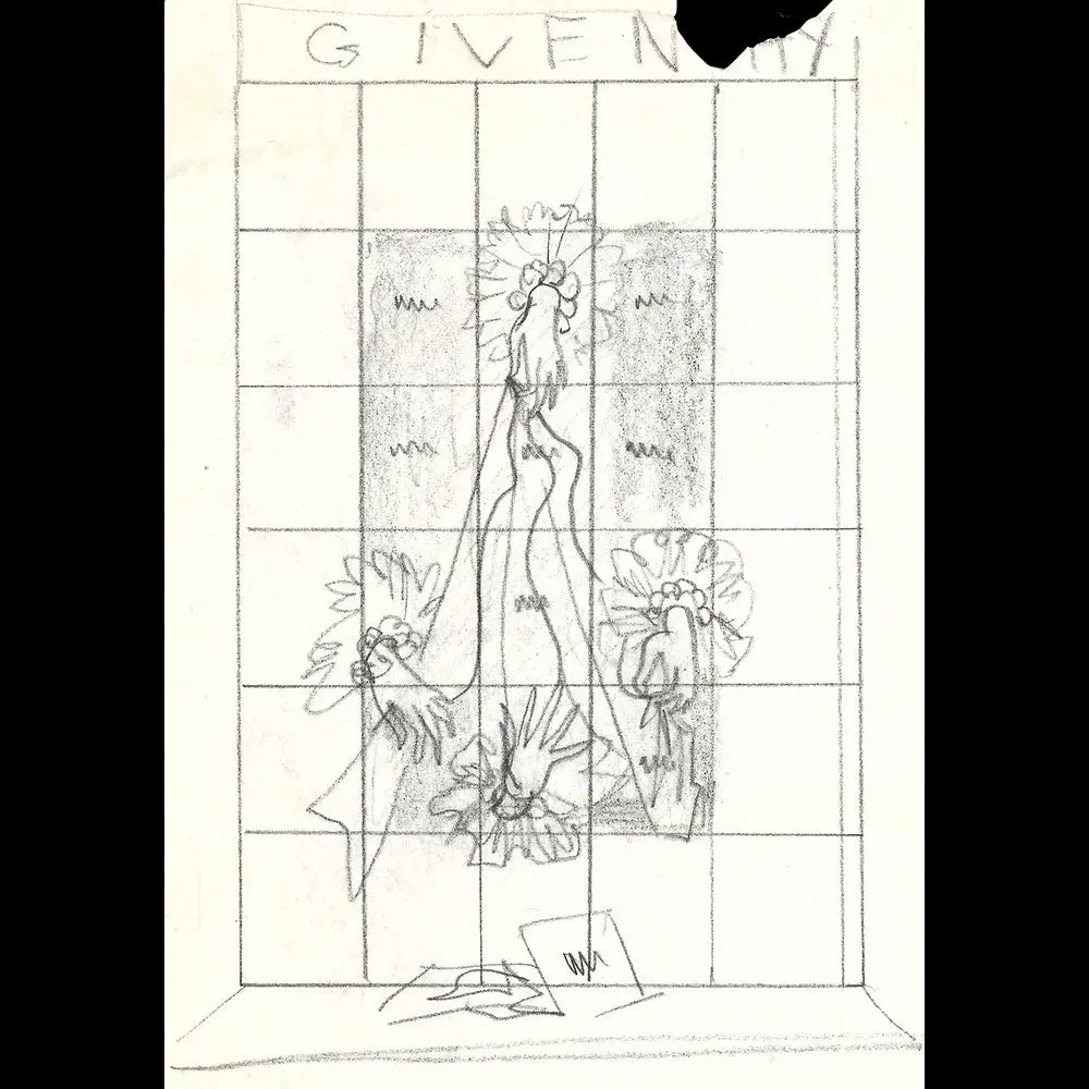 Givenchy - Les Mains, Projet De Vitrine Pour Le Ritz, Dessin De Janine Janet (1956) 1