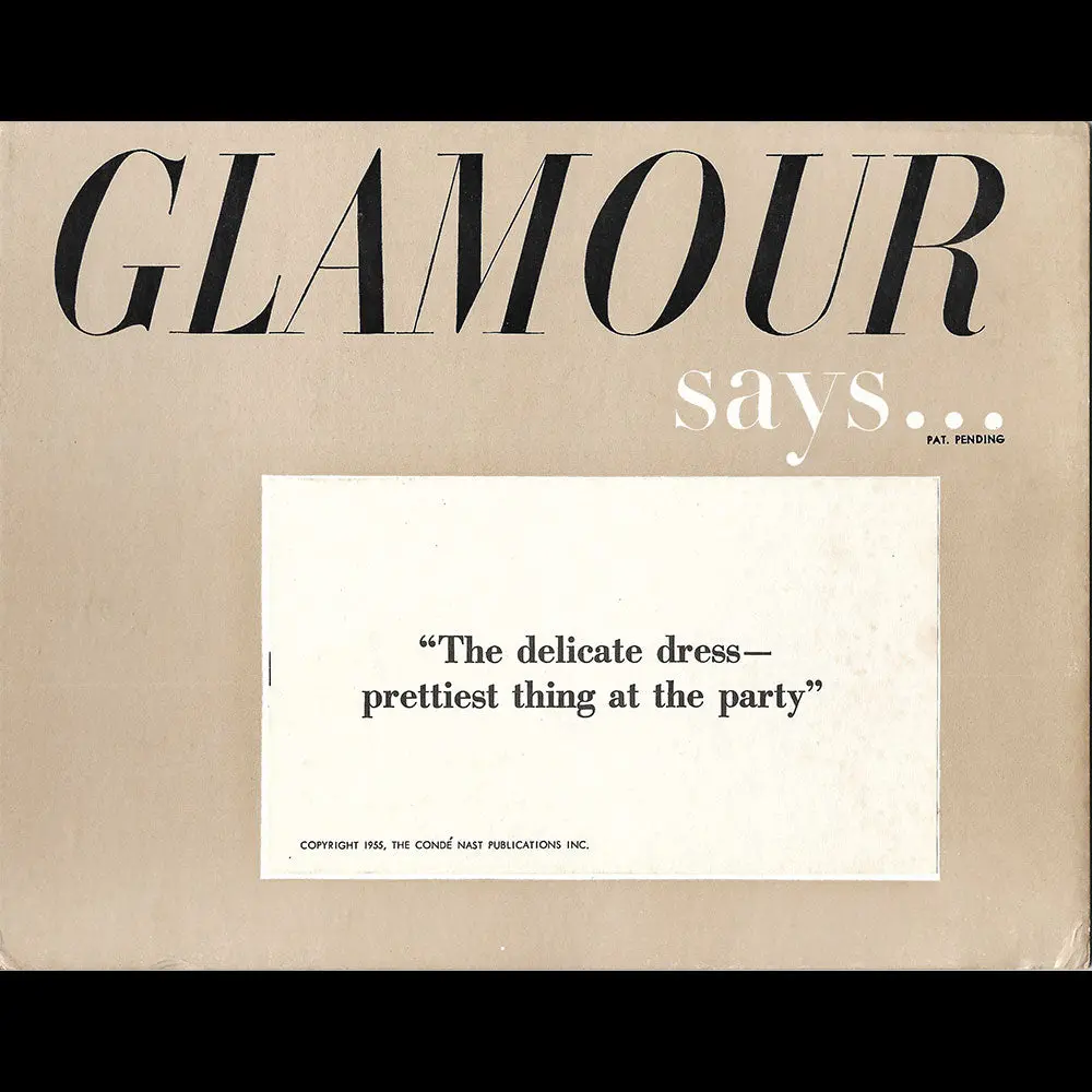 Glamour -  Carton Publicitaire Glamour Says... (1955) 1
