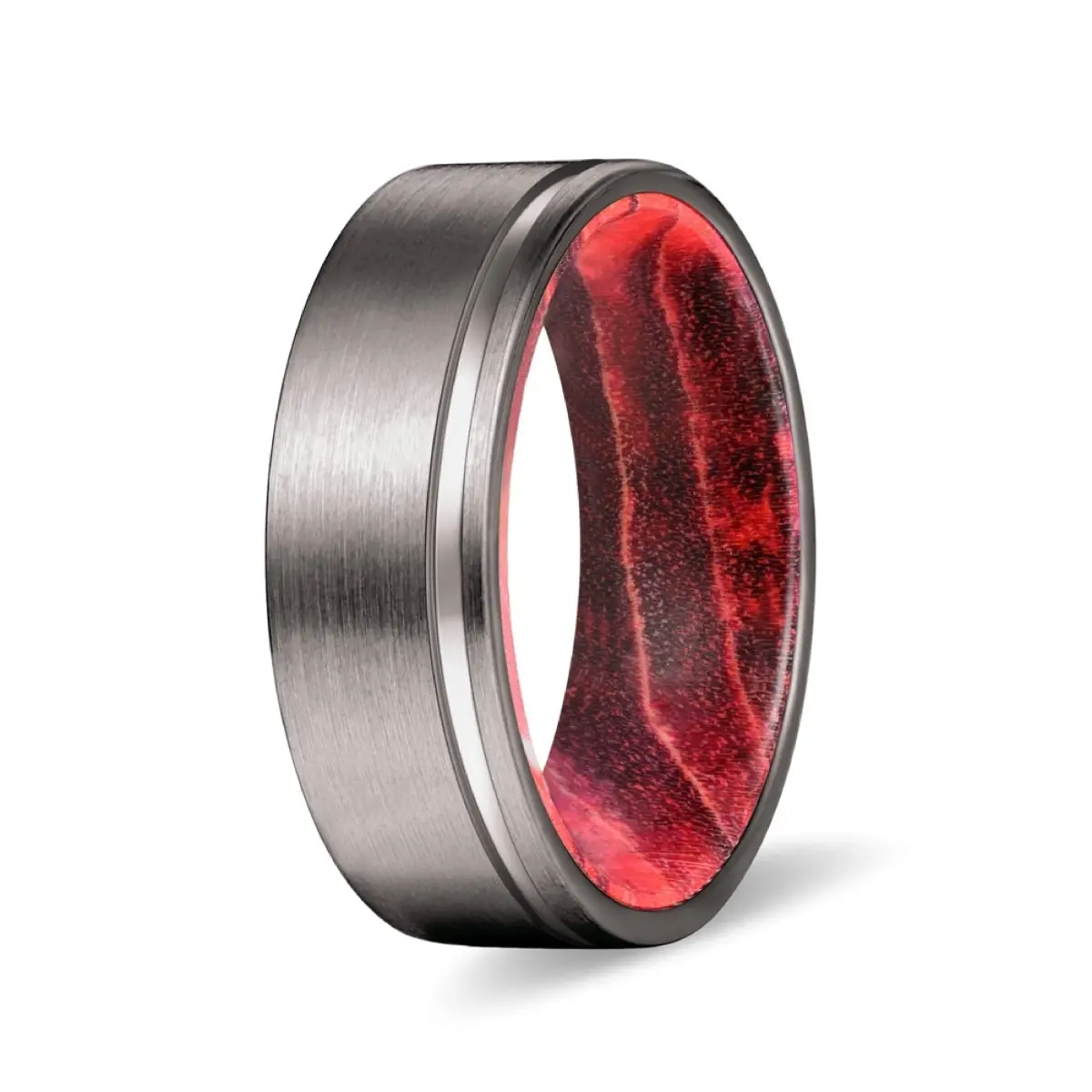 Gleason | Black & Red Wood, Gunmetal Tungsten Offset Groove 2