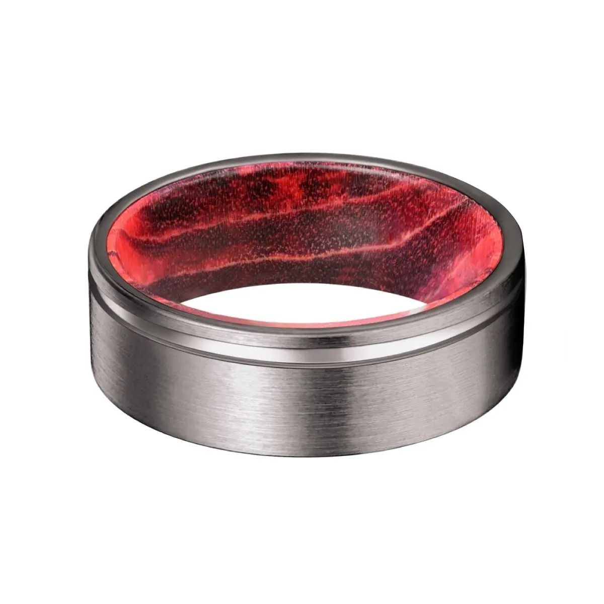 Gleason | Black & Red Wood, Gunmetal Tungsten Offset Groove 4