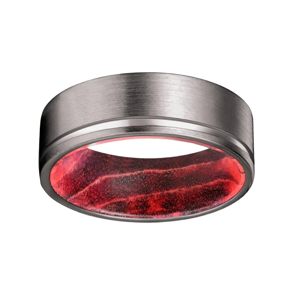 Gleason | Black & Red Wood, Gunmetal Tungsten Offset Groove 3